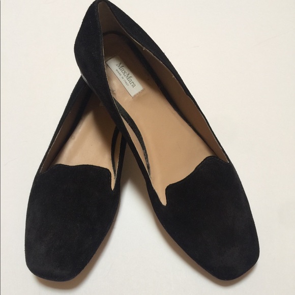 MaxMara Shoes - MaxMara Suede Black Loafer Flats size 39